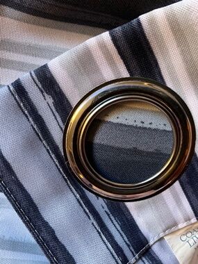 Outdoor curtains panels blue, white ,gray stripes